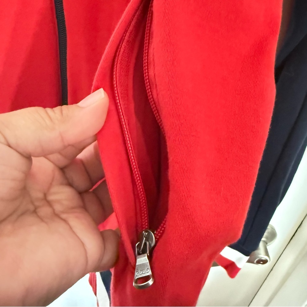 Polo Ralph Lauren Red & Navy Zip Up Sweater Jacket Men’s M | Excellent Condition - Picture 5 of 9